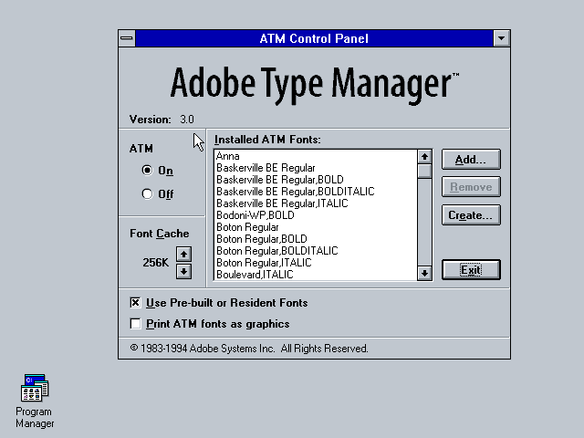 Adobe Type Manager 3.0